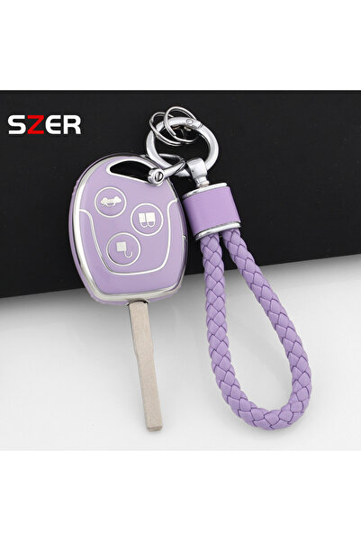 Choice7 طقم جديد باللون البنفسجي، بثلاثة أزرار، غطاء مفتاح سيارة من مادة TPU ...