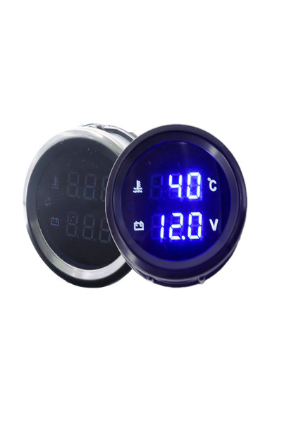 Choice 12/24V 52MM Water Temperature Gauge Volt Gauge 2 in 1 Digital DIsplay ...
