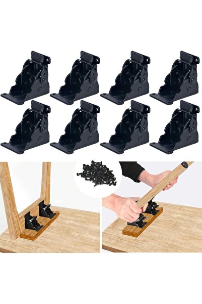 choice2 8 قطع من دعامات أرجل الطاولة القابلة للطي بزاوية 90 درجة باللون الأسو...