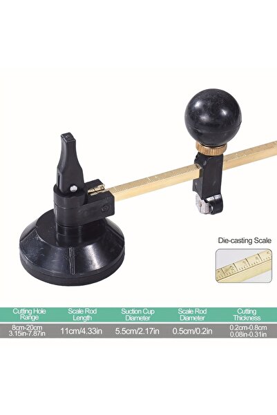 Choice 1pc 1pc Glass Cutting Tools Wheel adjustable Circular Glass Cutter wit...