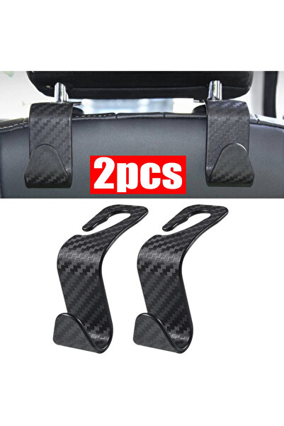 Choice Carbon Black 2Pcs Universal Car Seat Headrest Hook For Auto Back Seat ...