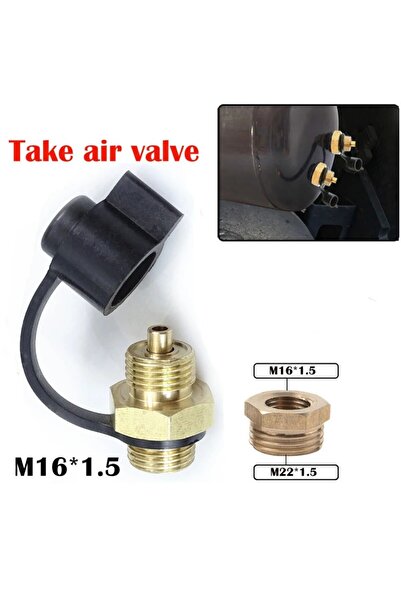 Choice 1SET M22 To M16 Take Air Valve Universal Metal Of Truck 2pc Air Tank F...