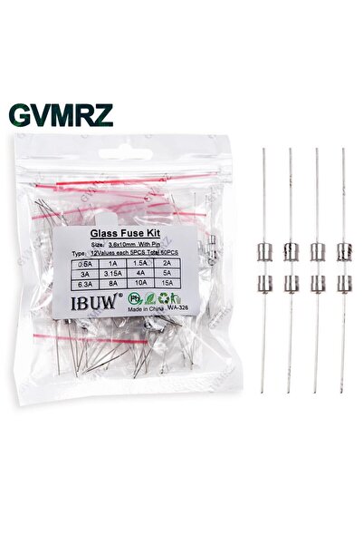 Choice 60PCS 12Values 3.6x10mm Glass Fuse with Pin Kit for Electronics Circui...