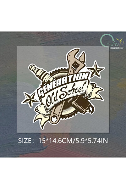 Choice1 15x14.6cm C353A1 Old School Refrigerator Motorcycle Stickers Personal...