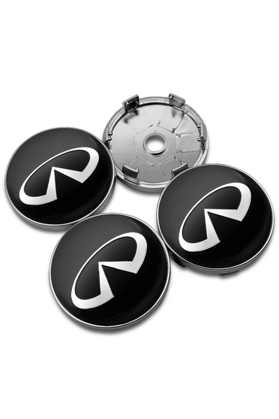 Choice 4 قطع من أغطية مركز عجلات إنفينيتي مقاس 60 مم (56 مم + 60 مم) مع شعار ...