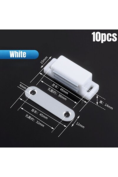 choice2 White-10pcs 10pcs Cabinet Magnet Latch Cupboard Kitchen Furniture Mag...