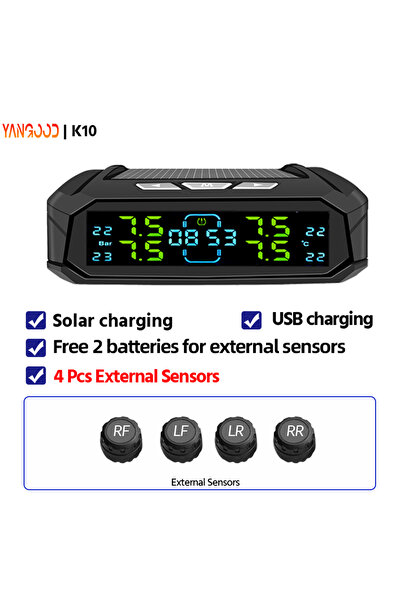 Choice نظام مراقبة ضغط إطارات السيارة الذكي K10-مستشعر خارجي من يانغود بار، ن...