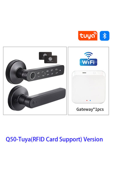 Choice3 مقبض باب ذكي ببصمة الإصبع من Tuya Q50-tuya-RFID-M1، مزود بتقنية بلوتو...