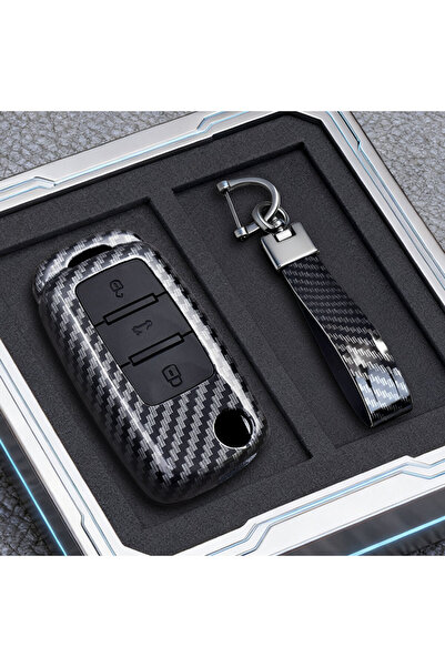 choice2 سلسلة مفاتيح من الكربون، غطاء حماية لمفاتيح السيارة من الكربون ABS، م...