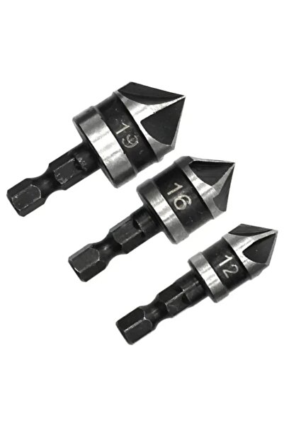 Choice 3 قطع سوداء، 3 قطع بمقبض سداسي، أداة شطف بخمس شفرات، مثقاب غاطس بزاوية...