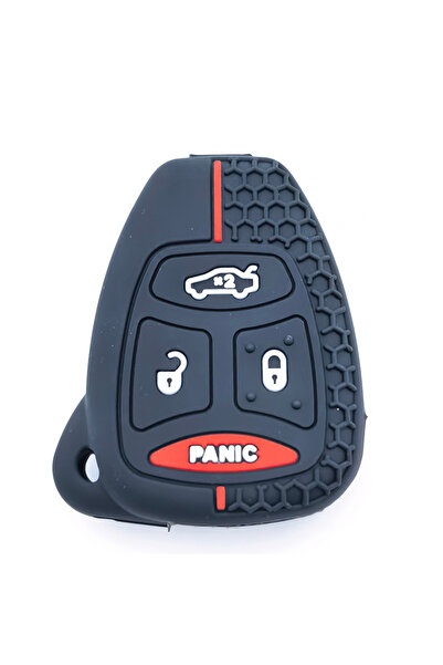 Choice غطاء مفتاح سيارة أسود من السيليكون بأربعة أزرار، مناسب لسيارات دودج، ج...
