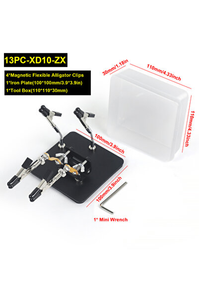 Choice 13PC-XD10-ZX Magnetic Helping Hands Soldering Station with Adjustable ...