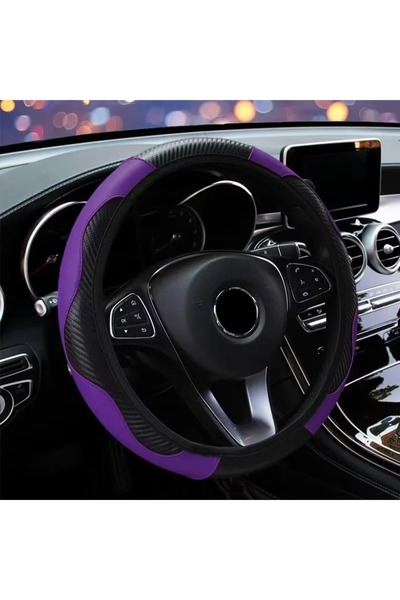 Choice1 غطاء حماية لعجلة قيادة السيارة، قطعة واحدة، لون بنفسجي، داخلي، مصنوع ...
