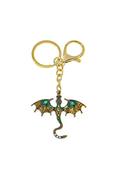 Choice4 SQ2381 Fantasy Fourth Wing Dragon Metal Keychain Vintage Gothic Coupl...