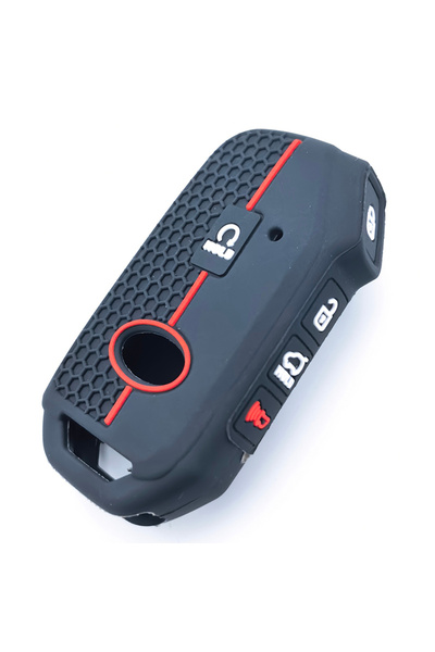 Choice black 5 Button Silicone Car Key Case Cover Holder Keychain for Kia Tel...