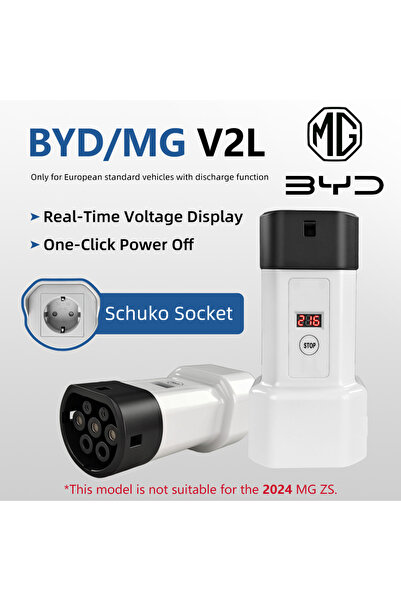 Choice1 محول Type2 V2L لسيارات BYD MG EVqiaoyi مع مقبس شوكو، زر إيقاف تشغيل و...