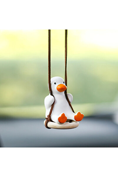 Choice بطة إطار سيارة من الجبس الأبيض البارد، بطة متأرجحة بنظارات شمسية، زينة...