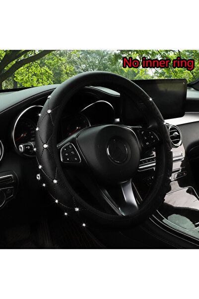 Choice black Blingbling PU Leather Embossed Diamond Car Steering Wheel Cover ...