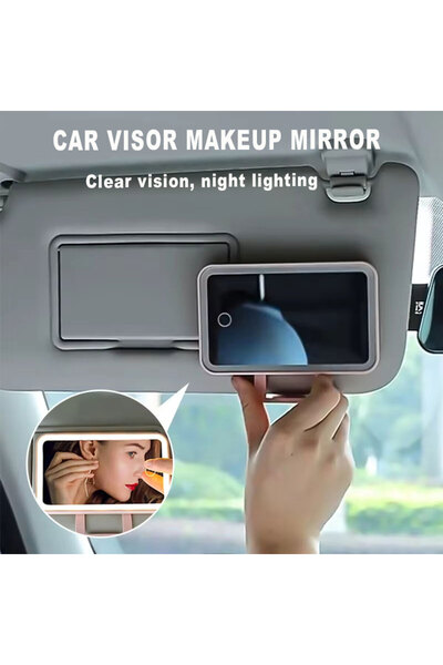 Choice WHITE Mini Car LED Makeup Mirror Three Gear Adjustment Sun VisorDimmab...