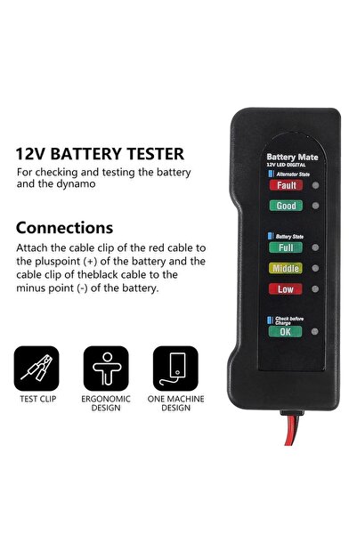 Choice 12V Car Battery Tester 6 LED tors Digital 12V Multi Functi Alternator ...
