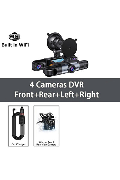 Choice4 كاميرا سيارة بدون شاشة SJ55-4CH DVR رباعية القنوات مزودة بعدسة واي فا...