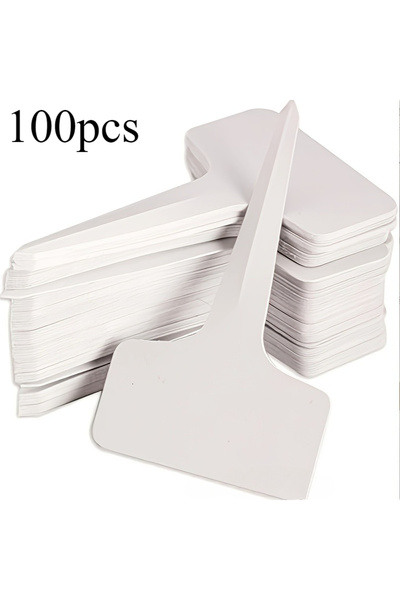 Choice 100 قطعة من علامات الزهور على شكل حرف T، علامات مقاومة للماء لنباتات ا...