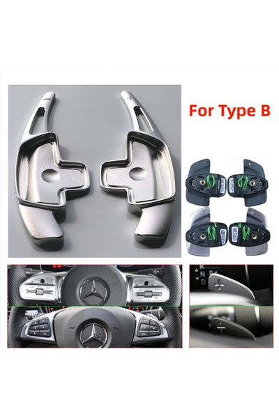 choice2 For Type B Silver Car Steering Wheel Paddle Shifter Gear Shift Extens...