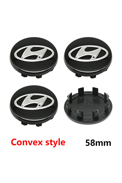 Choice3 HYUNDAI 58mm black ABS ‌4Pcs 56mm 58mm 60mm Hyundai Car Wheel Center ...