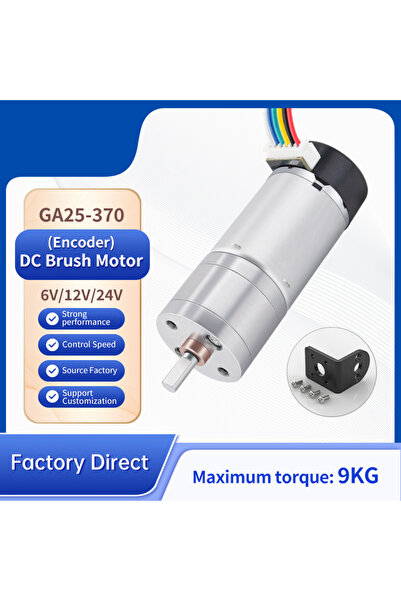 Choice32 Without Stand 12V 60RPM JGA25-370 Miniature Geared DC Motor With Enc...