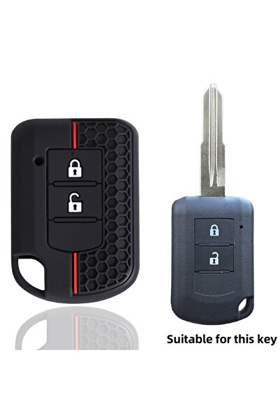 Choice غطاء مفتاح سيليكوني بزرين، حامل مفاتيح ، سلسلة مفاتيح لسيارات ميتسوبيش...