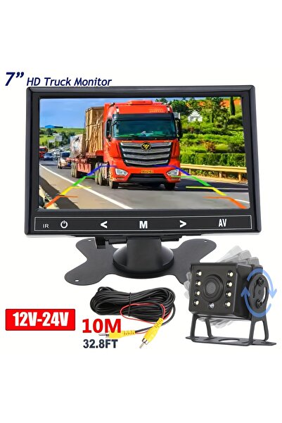 Choice شاشة لمس سوداء مقاس 7 بوصات مع كاميرا احتياطية، طقم للمقطورات والرافعا...