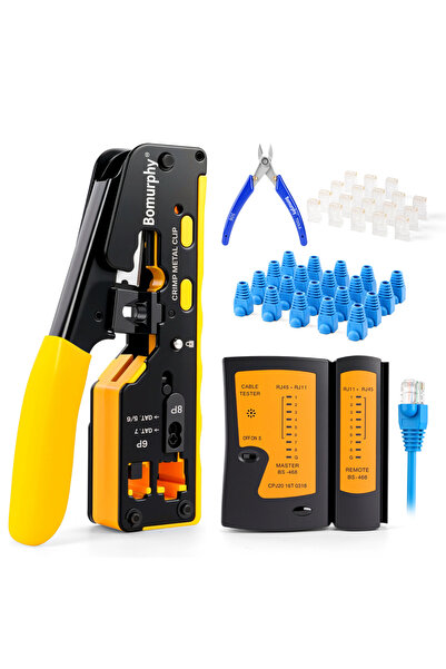 Choice مجموعة أدوات تجعيد Bomurphy RJ45 لتجعيد كابلات إيثرنت Cat5e وCat6 وCat...
