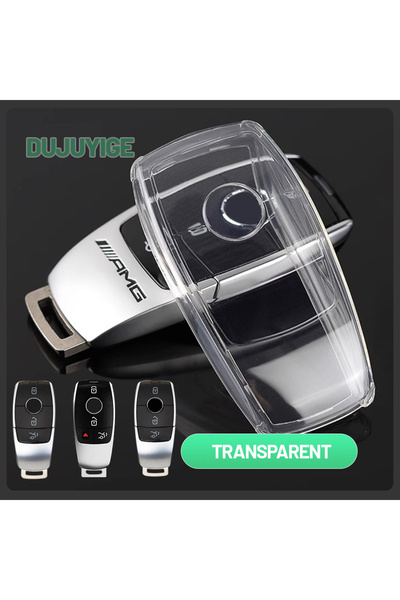 Choice3 غطاء مفتاح سيارة شفاف من مادة TPU باللون الأبيض (نمط MB-B) لسيارات مر...