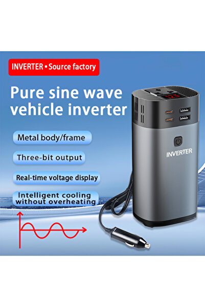 Choice1 محول طاقة للسيارة بقدرة 200 واط و230 فولت تيار متردد، موجة جيبية نقية...