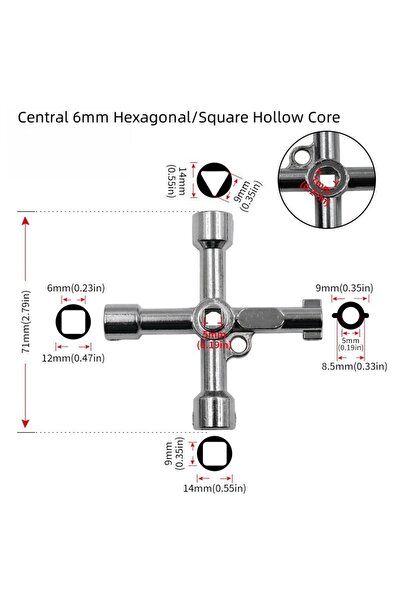 choice2 Silver B model Multifunction Universal Wrench Set | Cross, Square & T...