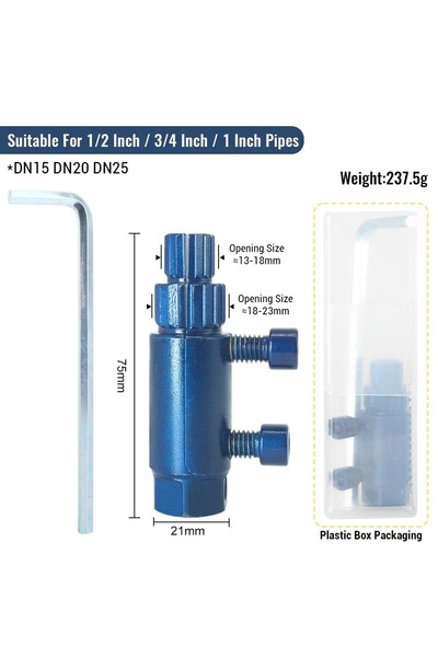 Choice Blue Broken Pipe Thread Extractor for 1/2-3/4-1inch DN15/20/25 Pipes T...