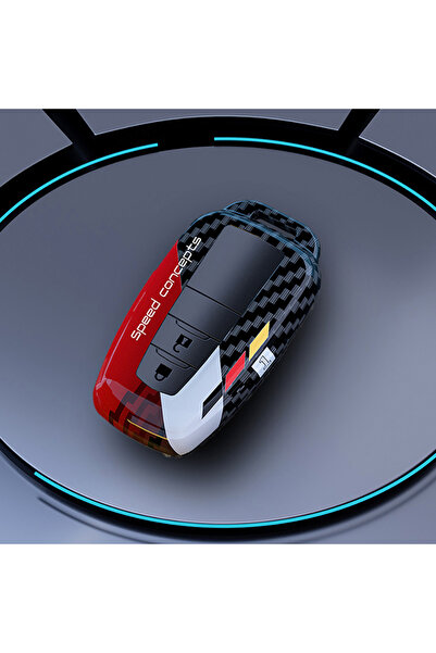 Choice9 2 BTN carbon red Car Key Case Protector Carbon ABS Key Shell Cover Au...