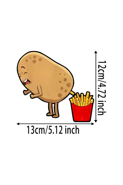 Choice ملصق لاصق مرح على شكل بطاطس مقلية وبطاطا، مقاس 13×12 سم، من مادة PVC، ...