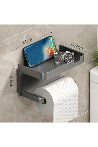 choice2 Grey Bathroom Roll-Free Punch-Free Storage Rack for Toilet Paper Plac...