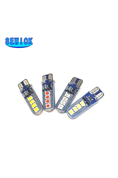 Choice 100 قطعة من مصابيح LED بيضاء T10 W5W RGB ستروب فلاش جل سيليكون 194 168...