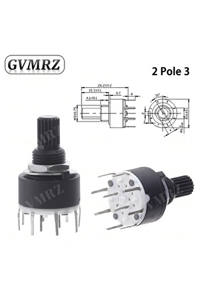 Choice مفتاح دوار بلاستيكي SR16 بقطر 16 مم، ثنائي القطب، 3 أوضاع، 4 أوضاع، أح...