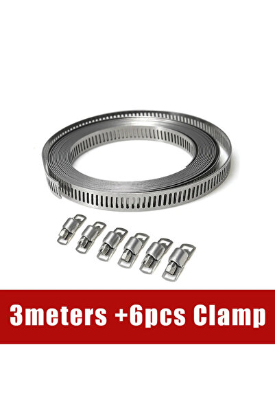 Choice 3meters 6pcs Clamp 9.8ft Adjustable Large Hose Clamps Worm Gear Stainl...