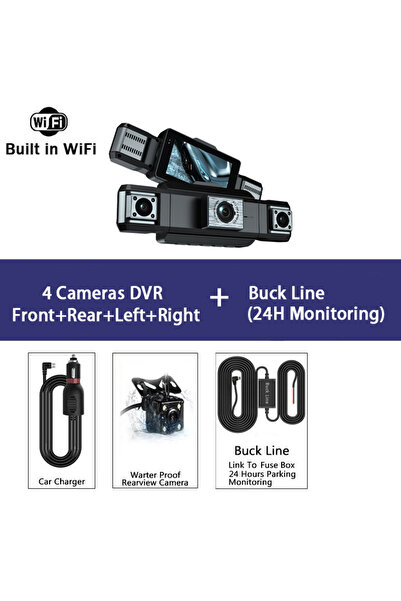 Choice كاميرا تسجيل فيديو رقمية AG54-4CH DVR-BL رباعية القنوات بزاوية 360 درج...