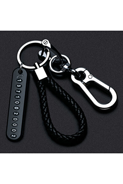Choice1 Silver 8-Shaped Woven Rope Mobile Plate Car Key Anti-Loss Pendant Men...