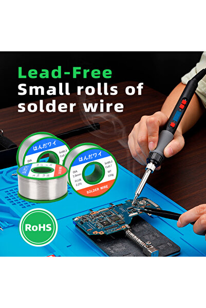 Choice5 سلك لحام خالٍ من الرصاص، 1.0 مم، 50 غرام، Sn99.3 Cu0.7، 50 غرام، 100 ...