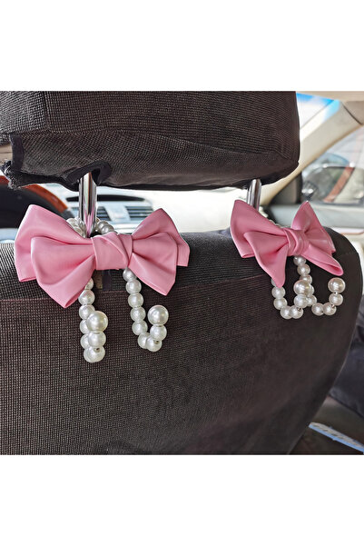 Choice1 2pcs Cute Bowknot Car Hook Elegant Alloy Pearl Car Organizer Clip Car...