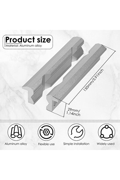 Choice silver 6 inches 1Pair Vise Jaws Fixture 4/5/6 Inch Aluminum Alloy Magn...