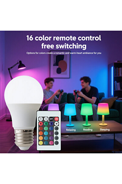 Choice 10W 220V E27 16 Colors RGBW Bulb LED Multicolor Bulb E27 Base 220V Hou...