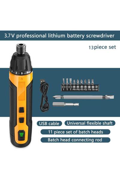 Choice Yellow 2000mAh 3.7V Cordless Screwdriver 6-Speed Torque Screwdriver, P...