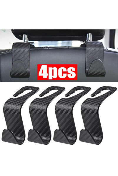 choice2 Carbon Black 4Pcs Universal Car Seat Headrest Hook For Auto Back Seat...